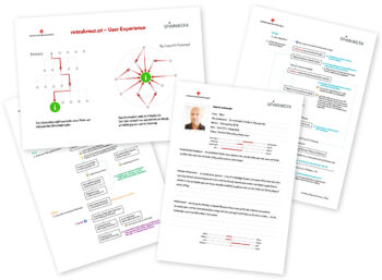 verschiedene Dokumente aus dem Designprozess